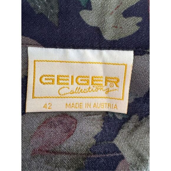 Geiger Australia wool women’s large leaves long sleeve vintage button up shirt - Picture 5 of 6